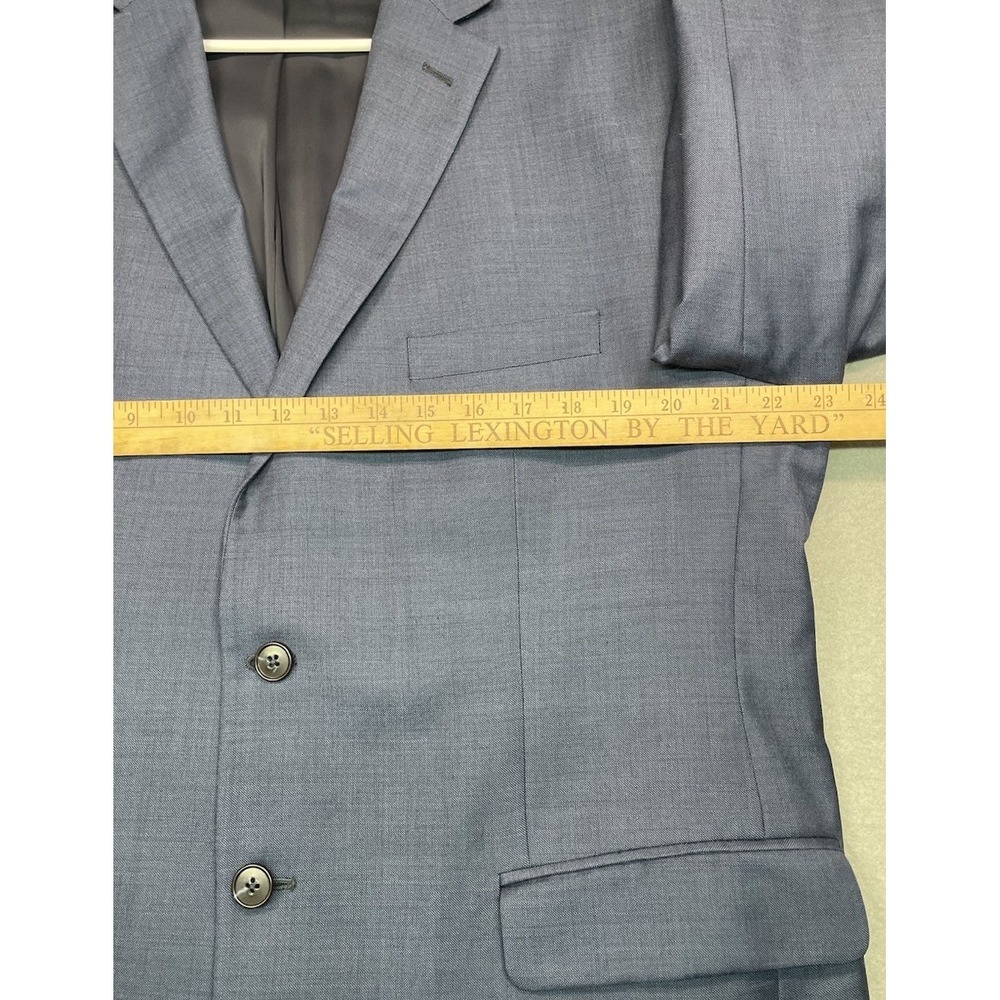 Jos A Bank Mens Traveler Suit 46R 40x27 Navy Blue Tailored Fit Wool 2 Piece Hymn - Picture 10 of 16